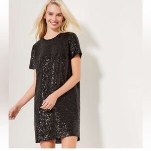 Joe fresh black sequins short sleeved t-shirt dress size XS